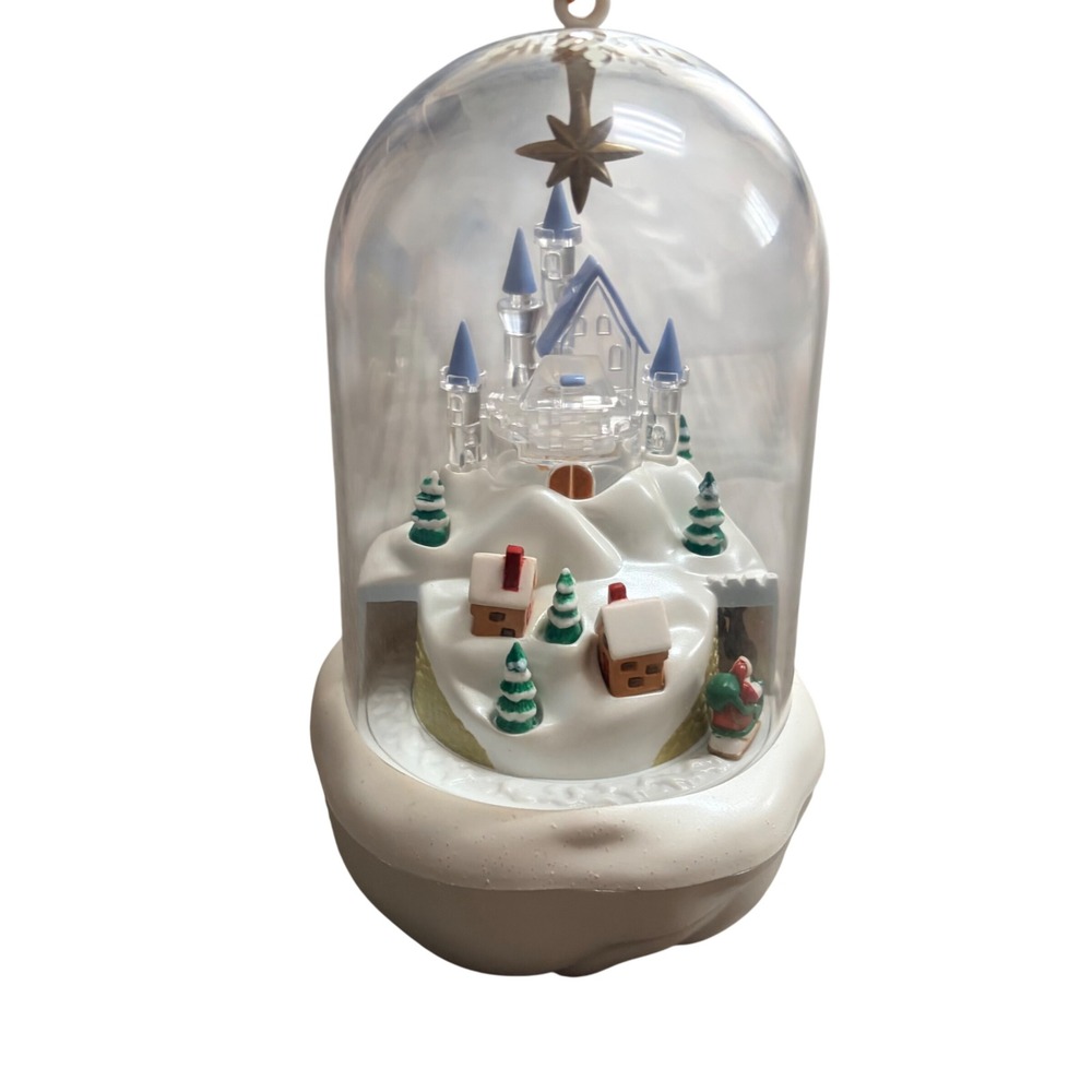 Avon Santa's Magical Castle Ornament Christmas Winter Village Dome Sleigh Star